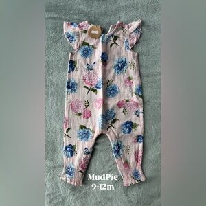 MudPie Floral Baby Romper NWT